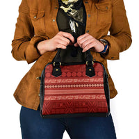 Fiji Marau na Kerisimasi Shoulder Handbag Red Tapa Masi Inspired Christmas LT9 - Polynesian Pride