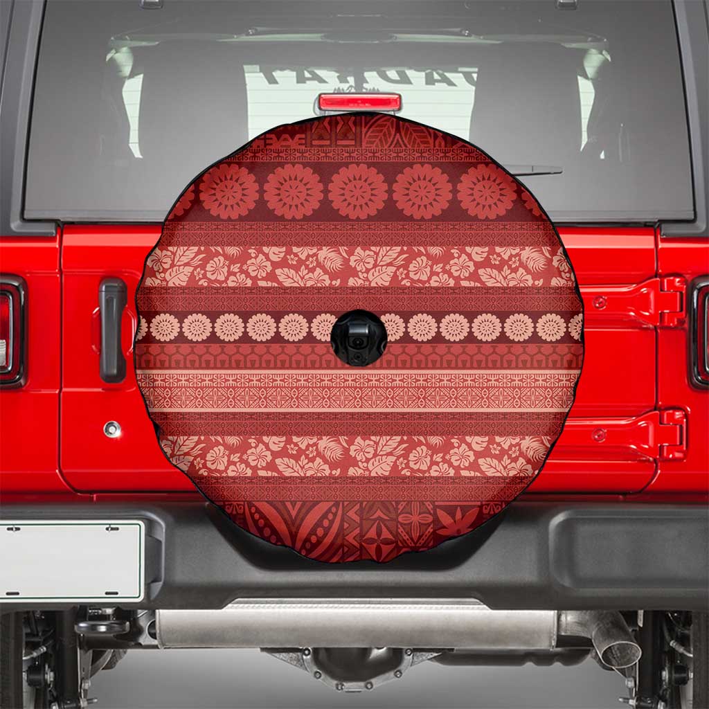 Fiji Marau na Kerisimasi Spare Tire Cover Red Tapa Masi Inspired Christmas - Polynesian Pride