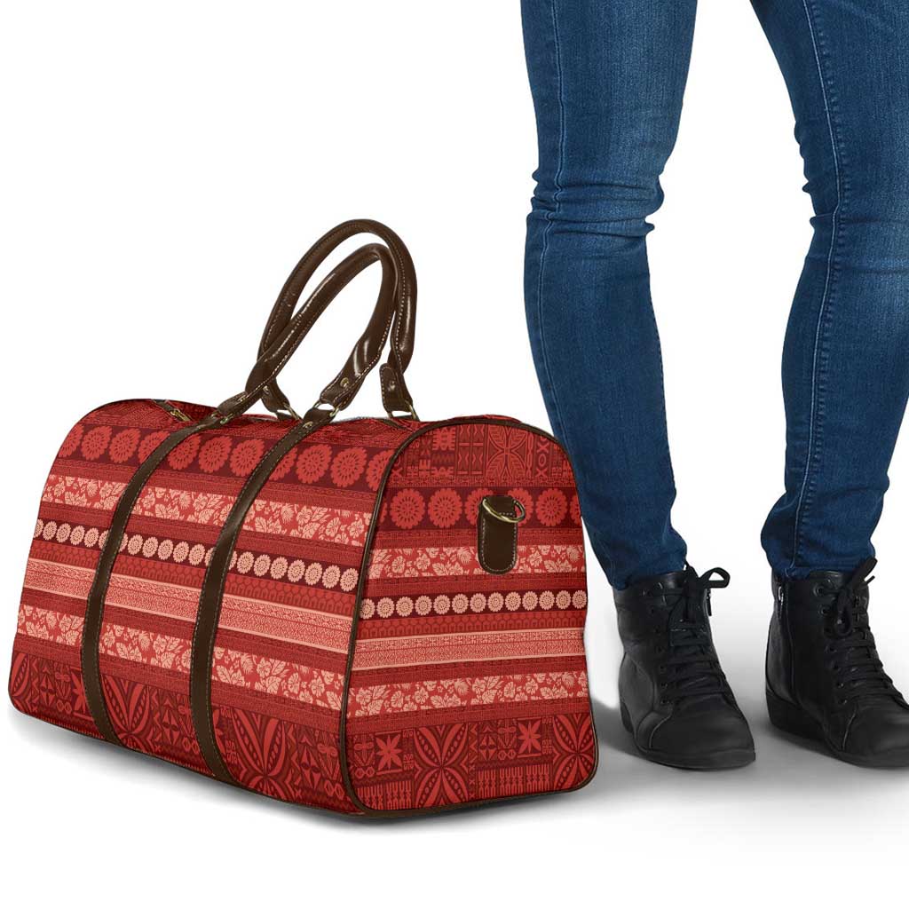 Fiji Marau na Kerisimasi Travel Bag Red Tapa Masi Inspired Christmas LT9 - Polynesian Pride