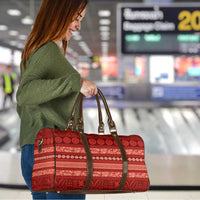 Fiji Marau na Kerisimasi Travel Bag Red Tapa Masi Inspired Christmas LT9 - Polynesian Pride