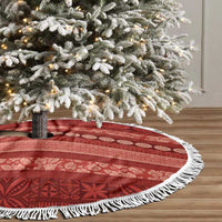 Fiji Marau na Kerisimasi Tree Skirt Red Tapa Masi Inspired Christmas LT9 - Polynesian Pride