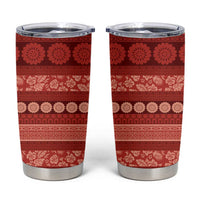 Fiji Marau na Kerisimasi Tumbler Cup Red Tapa Masi Inspired Christmas - Polynesian Pride
