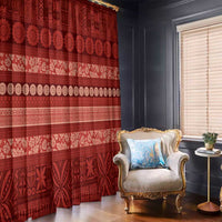 Fiji Marau na Kerisimasi Window Curtain Red Tapa Masi Inspired Christmas - Polynesian Pride