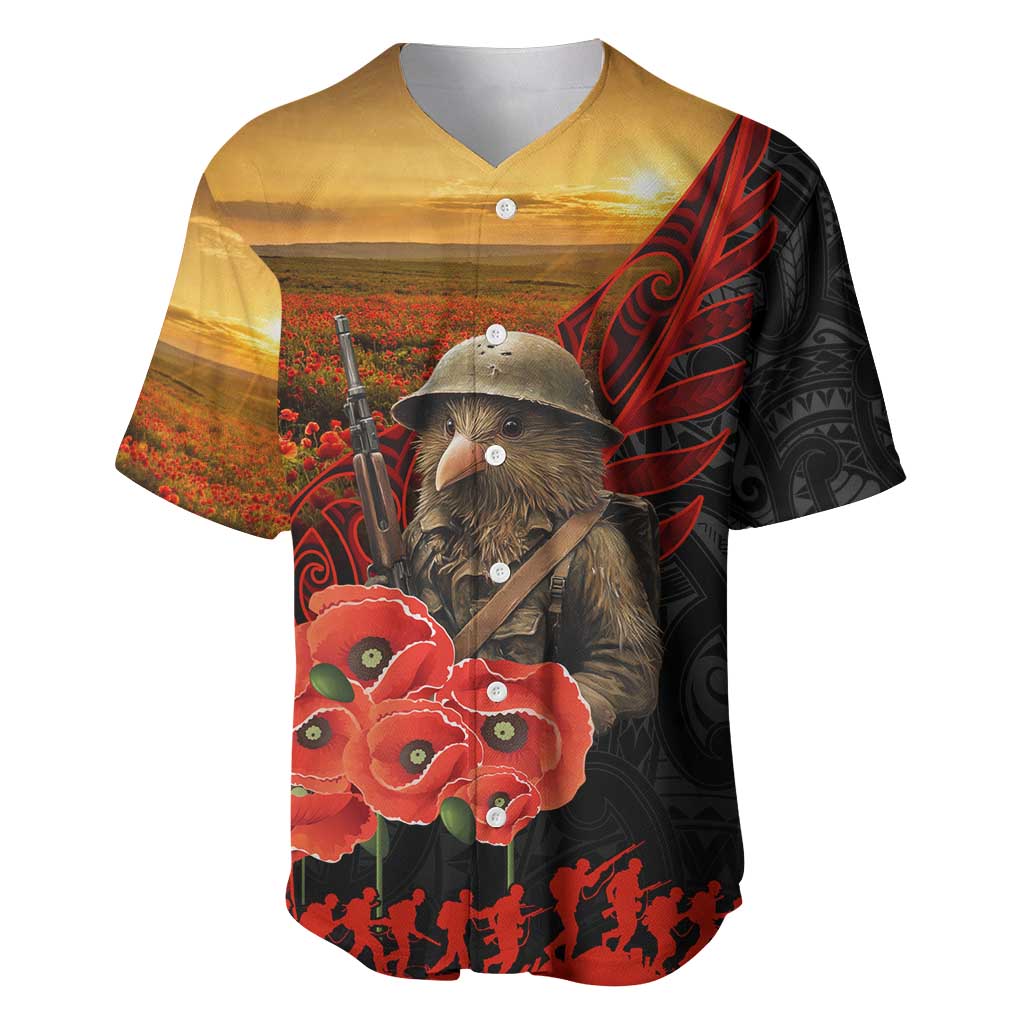 Maori Kiwi Soldier Fern Tattoo ANZAC Day Baseball Jersey Lest We Forget