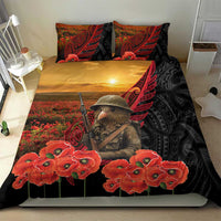 Maori Kiwi Soldier Fern Tattoo ANZAC Day Bedding Set Lest We Forget