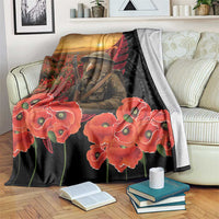 Maori Kiwi Soldier Fern Tattoo ANZAC Day Blanket Lest We Forget LT9 Black - Polynesian Pride