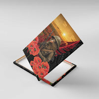 Maori Kiwi Soldier Fern Tattoo ANZAC Day Canvas Wall Art Lest We Forget LT9 With Frame Black - Polynesian Pride