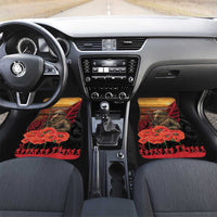 Maori Kiwi Soldier Fern Tattoo ANZAC Day Car Mats Lest We Forget LT9 Set 2pcs - Front Black - Polynesian Pride