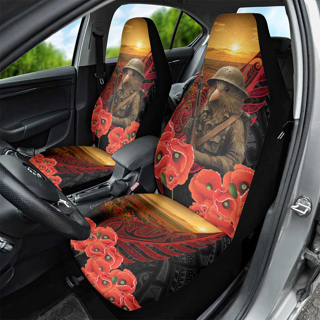 Maori Kiwi Soldier Fern Tattoo ANZAC Day Car Seat Cover Lest We Forget