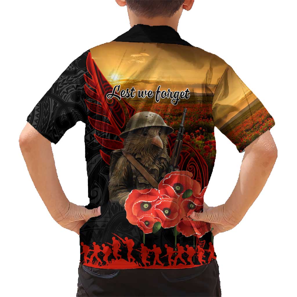 Maori Kiwi Soldier Fern Tattoo ANZAC Day Hawaiian Shirt Lest We Forget LT9 - Polynesian Pride