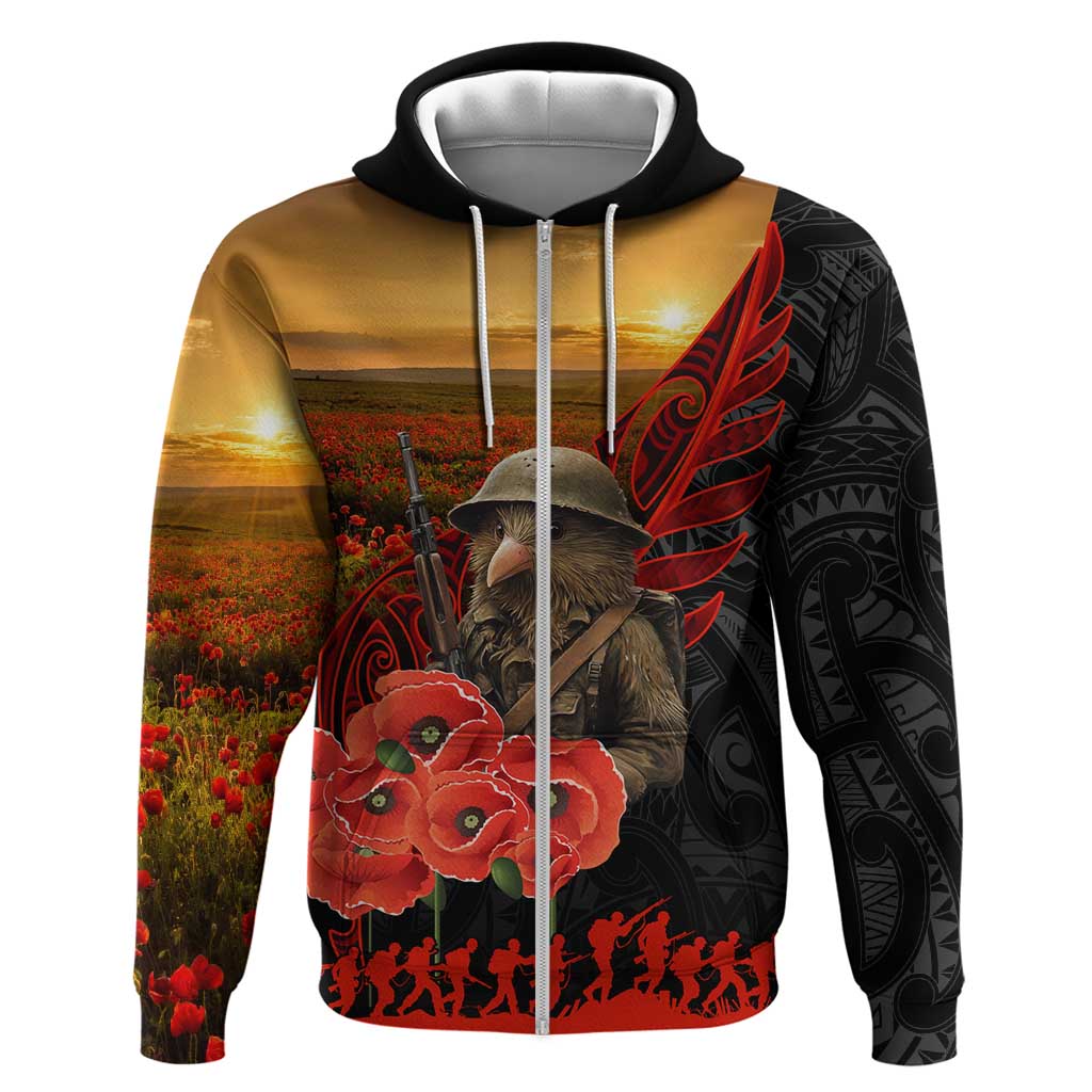 Maori Kiwi Soldier Fern Tattoo ANZAC Day Hoodie Lest We Forget