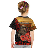 Maori Kiwi Soldier Fern Tattoo ANZAC Day Kid T Shirt Lest We Forget