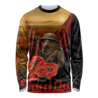 Maori Kiwi Soldier Fern Tattoo ANZAC Day Long Sleeve Shirt Lest We Forget LT9 Unisex Black - Polynesian Pride