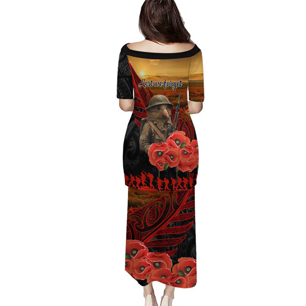 Maori Kiwi Soldier Fern Tattoo ANZAC Day Puletasi Lest We Forget LT9 - Polynesian Pride