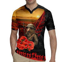 Maori Kiwi Soldier Fern Tattoo ANZAC Day Rugby Jersey Lest We Forget