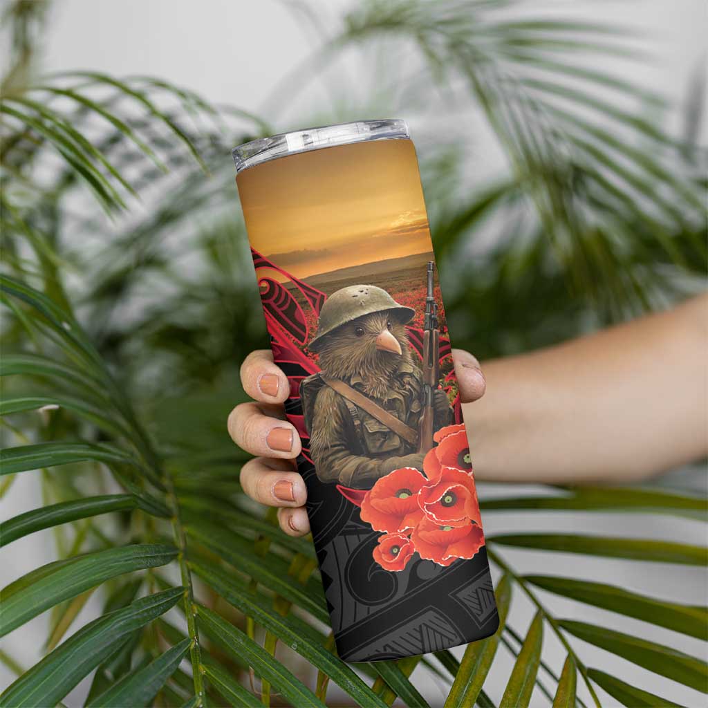 Maori Kiwi Soldier Fern Tattoo ANZAC Day Skinny Tumbler Lest We Forget