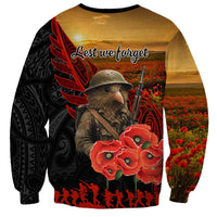 Maori Kiwi Soldier Fern Tattoo ANZAC Day Sweatshirt Lest We Forget LT9 - Polynesian Pride
