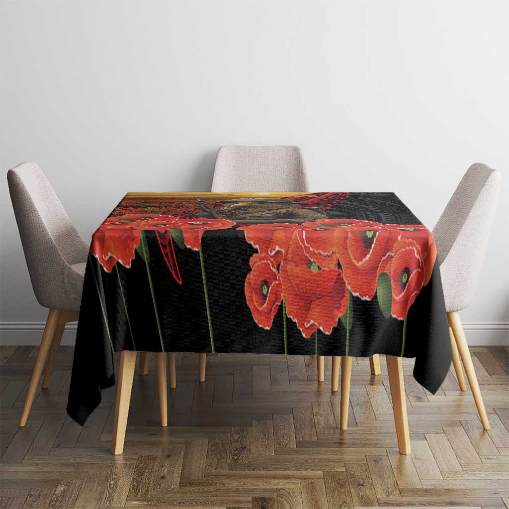 Maori Kiwi Soldier Fern Tattoo ANZAC Day Tablecloth Lest We Forget LT9 - Polynesian Pride
