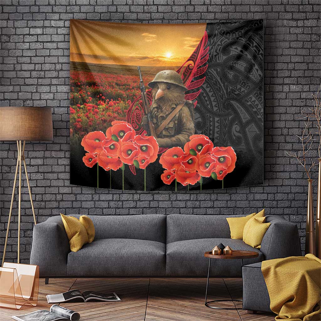Maori Kiwi Soldier Fern Tattoo ANZAC Day Tapestry Lest We Forget