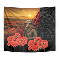 Maori Kiwi Soldier Fern Tattoo ANZAC Day Tapestry Lest We Forget