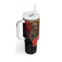 Maori Kiwi Soldier Fern Tattoo ANZAC Day Tumbler With Handle Lest We Forget LT9 - Polynesian Pride