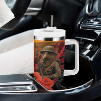 Maori Kiwi Soldier Fern Tattoo ANZAC Day Tumbler With Handle Lest We Forget LT9 - Polynesian Pride