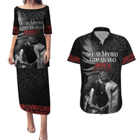 New Zealand Mother's Day Couples Matching Puletasi and Hawaiian Shirt Maori Hongi Aroha Ahau Ki A Koe Mama