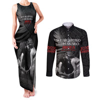 New Zealand Mother's Day Couples Matching Tank Maxi Dress and Long Sleeve Button Shirt Maori Hongi Aroha Ahau Ki A Koe Mama