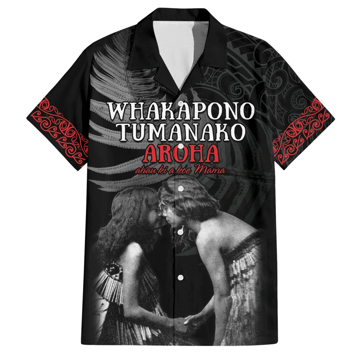 New Zealand Mother's Day Hawaiian Shirt Maori Hongi Aroha Ahau Ki A Koe Mama LT9 Black - Polynesian Pride