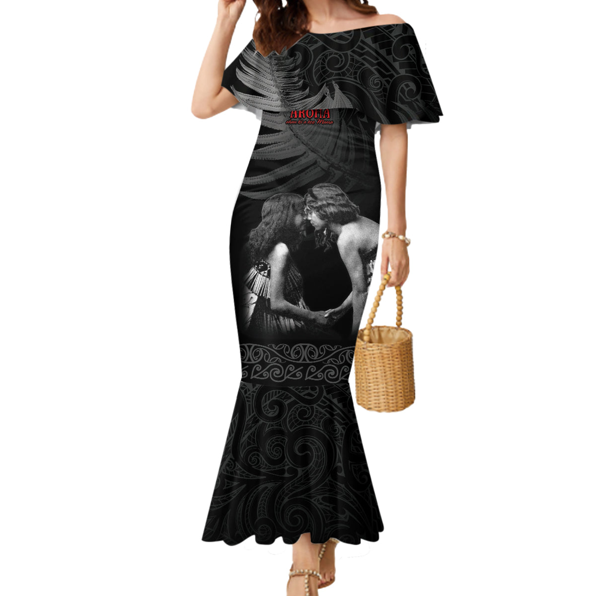 New Zealand Mother's Day Mermaid Dress Maori Hongi Aroha Ahau Ki A Koe Mama