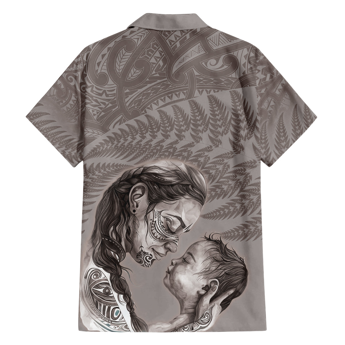 New Zealand Mother's Day Family Matching Off Shoulder Maxi Dress and Hawaiian Shirt Maori Mo Toku Mama Silver Fern