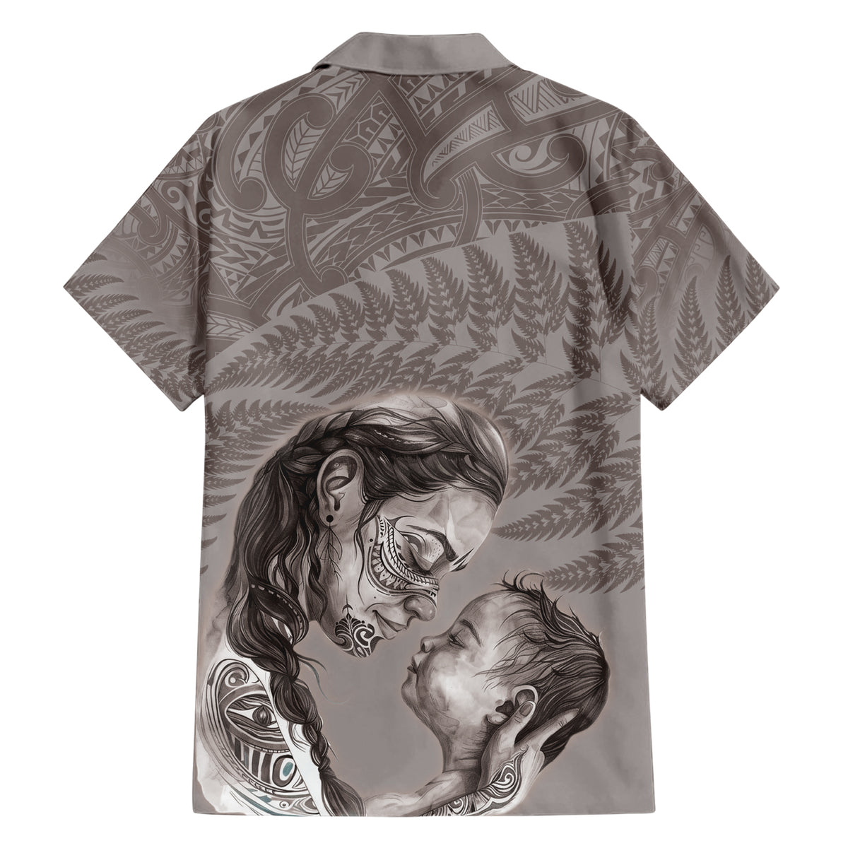New Zealand Mother's Day Family Matching Short Sleeve Bodycon Dress and Hawaiian Shirt Maori Mo Toku Mama Silver Fern