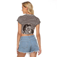 New Zealand Mother's Day Raglan Cropped T Shirt Maori Mo Toku Mama Silver Fern