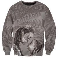 New Zealand Mother's Day Sweatshirt - Maori Mo Toku Mama Silver Fern LT9 Unisex Nude - Polynesian Pride