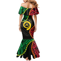 Personalised Vanuatu 44th Anniversary Family Matching Mermaid Dress and Hawaiian Shirt Tugeta Yumi Selebretem Indipendens Dei