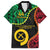 Personalised Vanuatu 44th Anniversary Family Matching Off The Shoulder Long Sleeve Dress and Hawaiian Shirt Tugeta Yumi Selebretem Indipendens Dei