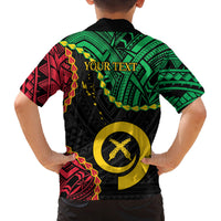Personalised Vanuatu 44th Anniversary Family Matching Off Shoulder Maxi Dress and Hawaiian Shirt Tugeta Yumi Selebretem Indipendens Dei LT9 - Polynesian Pride