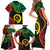 Personalised Vanuatu 44th Anniversary Family Matching Short Sleeve Bodycon Dress and Hawaiian Shirt Tugeta Yumi Selebretem Indipendens Dei