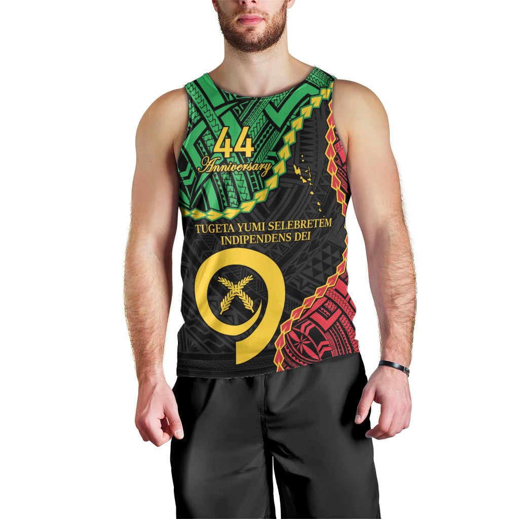 Personalised Vanuatu 44th Anniversary Men Tank Top Tugeta Yumi Selebretem Indipendens Dei LT9 - Polynesian Pride