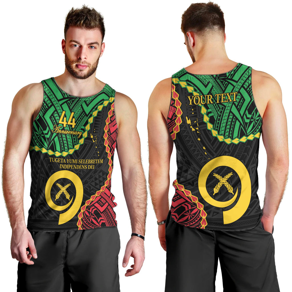 Personalised Vanuatu 44th Anniversary Men Tank Top Tugeta Yumi Selebretem Indipendens Dei LT9 - Polynesian Pride