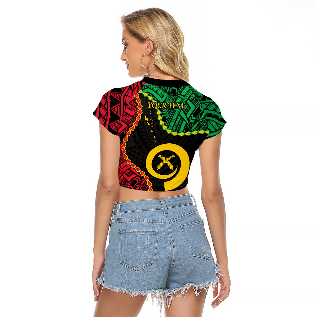 Personalised Vanuatu 44th Anniversary Raglan Cropped T Shirt Tugeta Yumi Selebretem Indipendens Dei