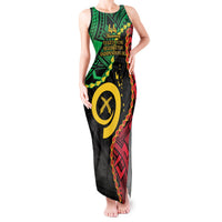 Personalised Vanuatu 44th Anniversary Tank Maxi Dress Tugeta Yumi Selebretem Indipendens Dei LT9 Women Black - Polynesian Pride