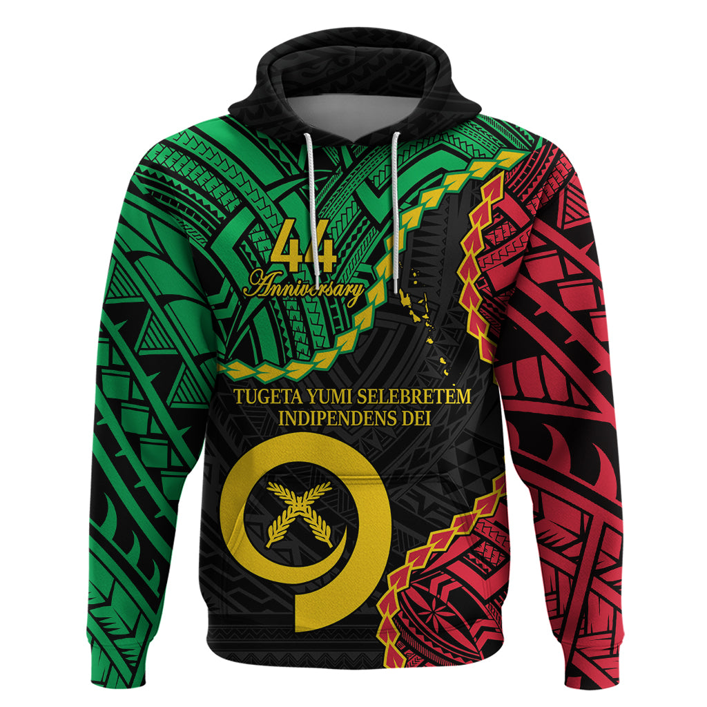 Personalised Vanuatu 44th Anniversary Zip Hoodie Tugeta Yumi Selebretem Indipendens Dei