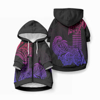 Hawaii Kakau Pet Hoodie Polynesian Floral Tribal Gradient Version LT9 Zip-up Gradient - Polynesian Pride