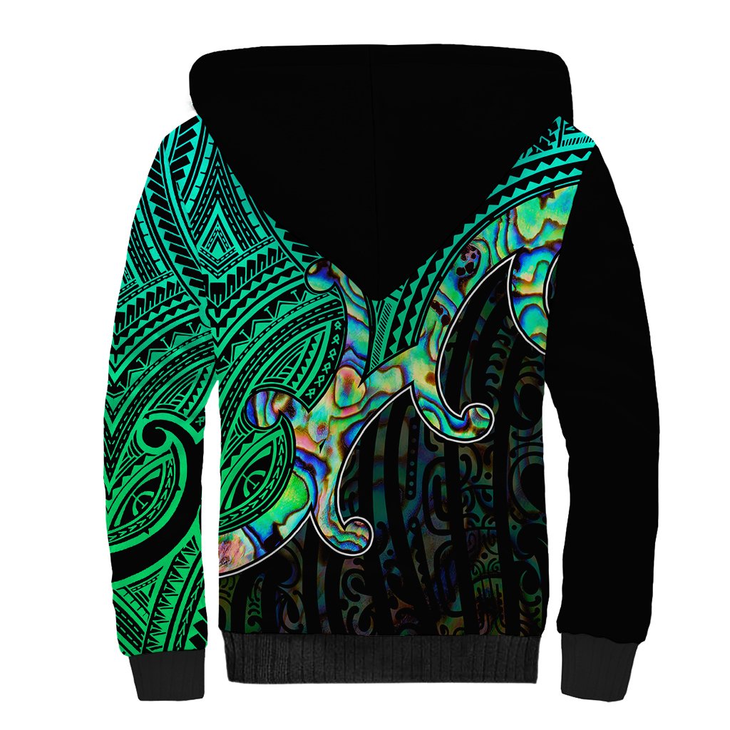 Aotearoa Papua Shell Sherpa Hoodie Maori Tribal Pattern LT9 - Polynesian Pride