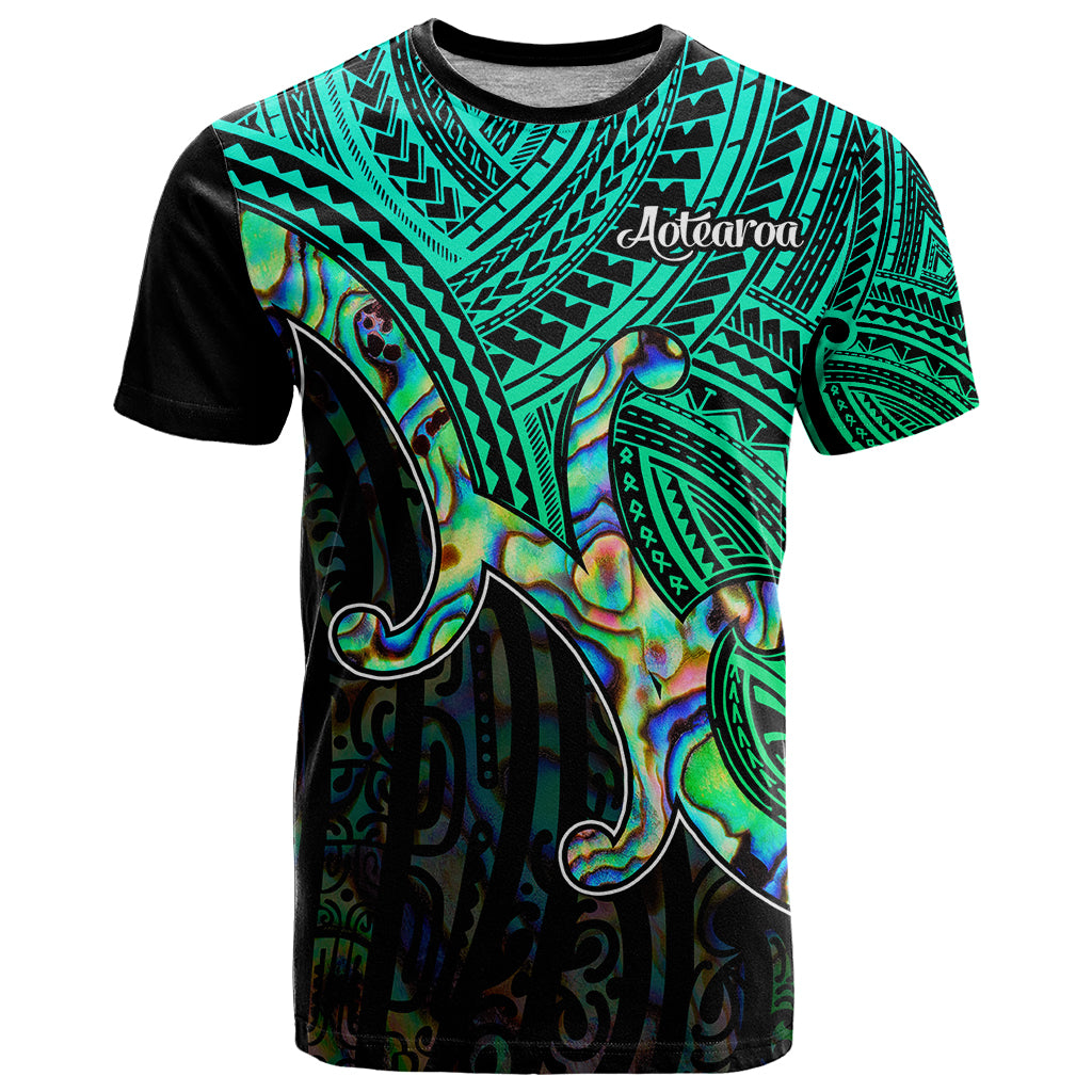 Aotearoa Papua Shell T Shirt Maori Tribal Pattern LT9 Green - Polynesian Pride