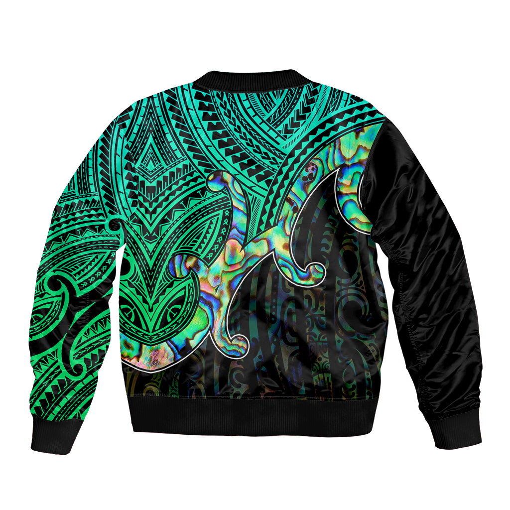 Custom Aotearoa Papua Shell Sleeve Zip Bomber Jacket Maori Tribal Pattern LT9 - Polynesian Pride
