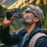 Aotearoa Maori Koru 4 in 1 Can Cooler Tumbler Black Polynesian Pacific Tribal