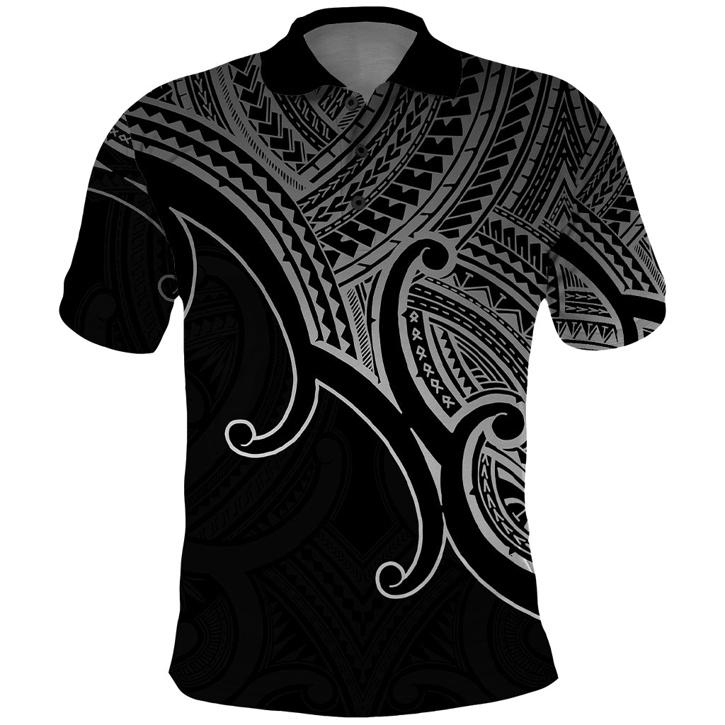 Aotearoa New Zealand Polo Shirt Maori Koru Polynesian Pacific Tribal Black LT9 Black - Polynesian Pride