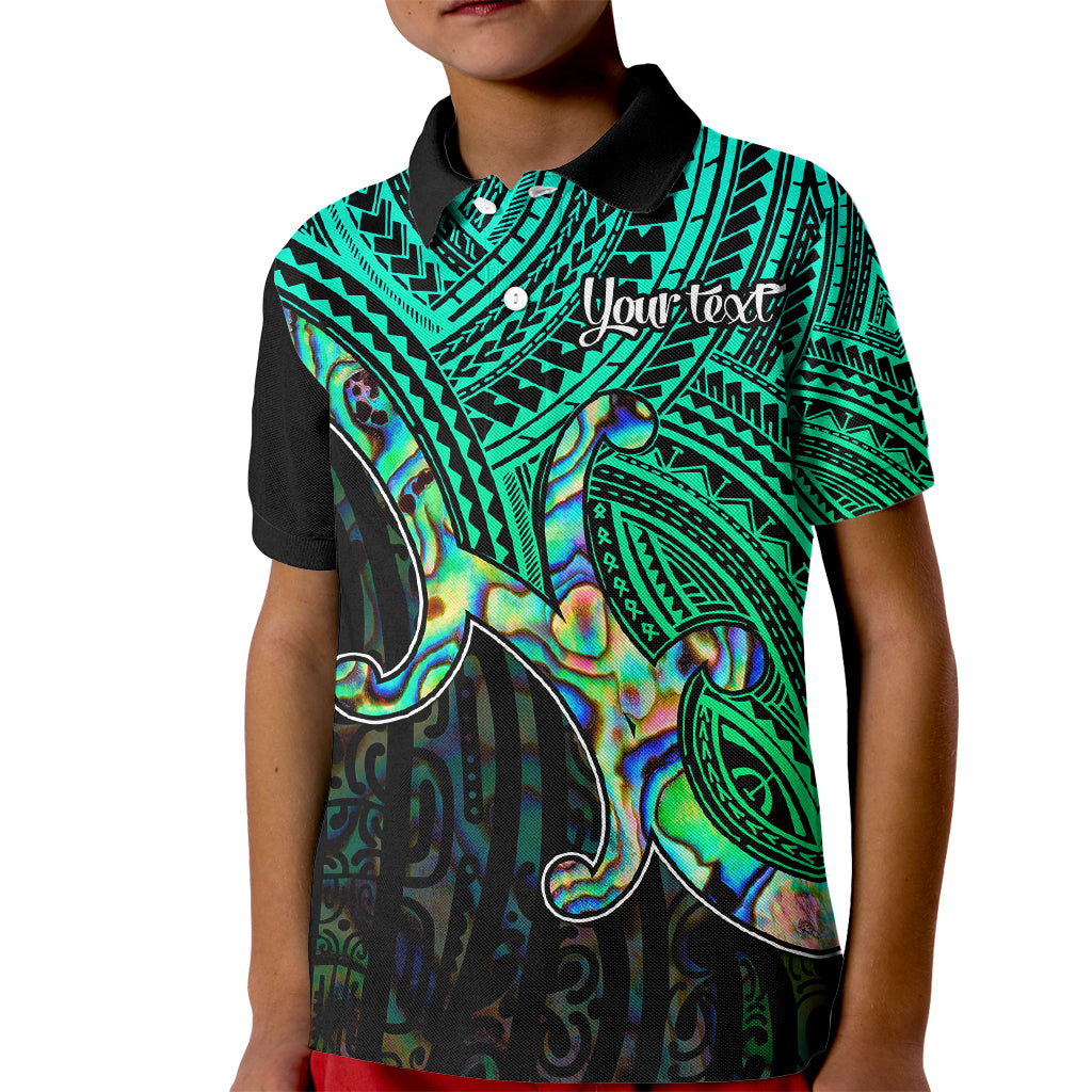 Aotearoa Maori Koru Kid Polo Shirt Polynesian Pacific Tribal - Blue LT9 Kid Blue - Polynesian Pride